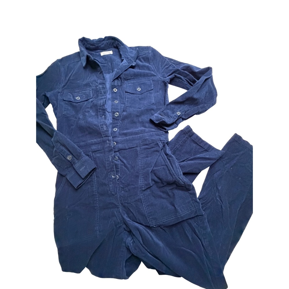 Outerknown SEA Suit Navy Blue Corduroy Jumpsuit Utility Coveralls Women Small